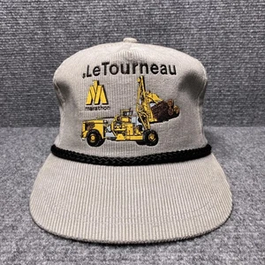 VINTAGE LeTourneau Marathon cappello berretto snap back marrone velluto a coste attrezzatura registrazione anni 80 - Foto 1 di 9
