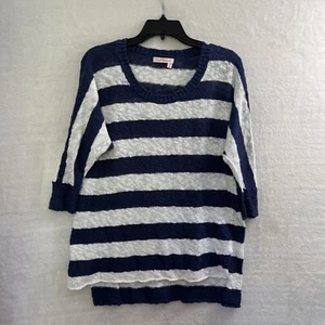 Fresh Produce Womans Sweater Top Multicolor XS Small Mesh Striped Long Sleeve - Picture 1 of 8