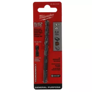 Milwaukee 48-89-2722 1/4" THUNDERBOLT punta trapano ossido nero, punto di divisione 135° - Foto 1 di 17