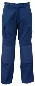 EEZNEEZ Navy Cotton Drill Pants With Built in Knee Pads- EN3000N Size 92S NEW - Picture 1 of 2