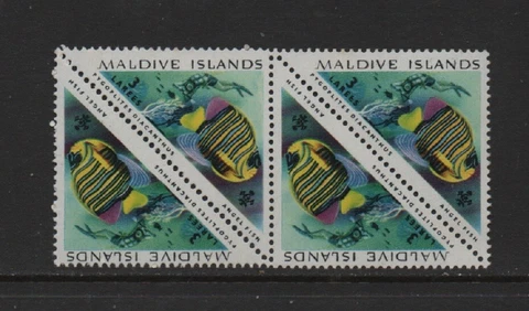 MALDIVE ISLANDS 1963 3l. TROPICAL FISH (SG111) LOVELY BLOCK OF FOUR *VF MNH* Cover
