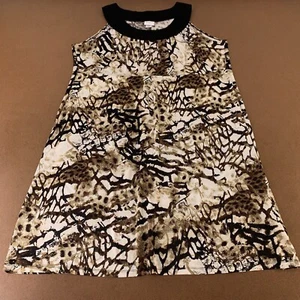 Jaclyn Smih Women's Size 3X Beige Multi Print Sleeveless Pullover Shift Dress - Picture 1 of 8