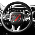 For Dodge Challenger Charger 15-20 Steering Wheel Cover Trim Decor Carbon Fiber