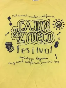 VTG Tee Shirt 13th Annual Southern Calif. Cajun & Zydeco Festival 1999 Large - Afbeelding 1 van 6