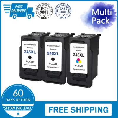 3PK PG 245XL CL 246XL For Canon Ink Cartridge PIXMA MG2420 MG2920 MX492 TS3122 - Image 1 of 4