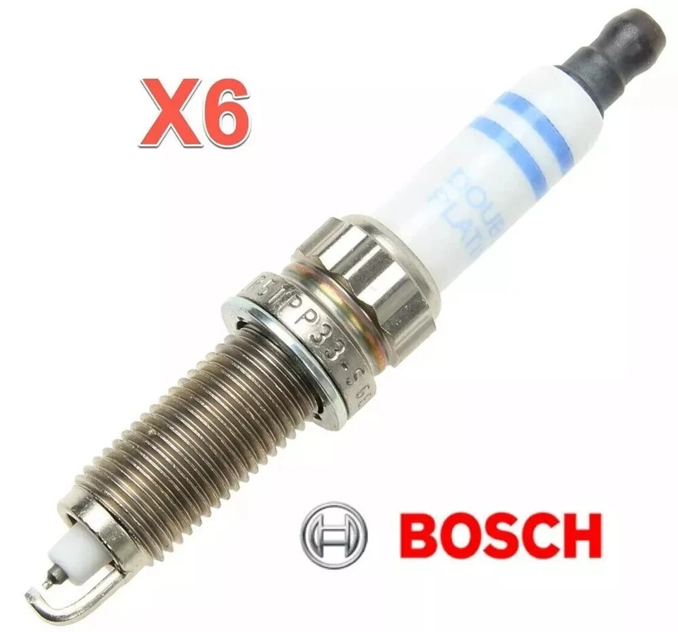 6 bujías OEM BOSCH cable fino de alta potencia doble platino ZR5TPP33 pre hueco Foto 1 de 2