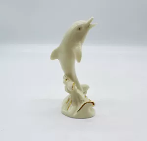 Lenox Dolphin Porpoise Porcelain Figurine Gold Trim 4" Tall Sea Prancer - Picture 1 of 6