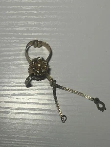 Vintage Art Deco viktorianischer Stil Blume Handschuh Clip Kette - Bild 1 von 4