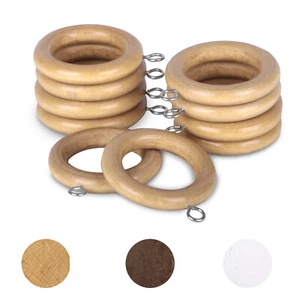 Anillas de Cortina de Madera con Gancho de Acero Inoxidable,Arandelas para Barra - Imagen 1 de 19