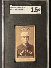 1886-87 Old Judge N172 DELL DARLING, Chicago - SGC 1.5 - Beautiful Portrait!!