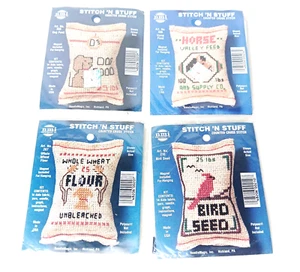 Vintage NMI Stitch N Stuff Counted Cross Stitch Kits Lot of 4 SEALED Small Sacks - Picture 1 of 2
