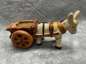 Vintage Esel Ziehwagen/Pflanzgefäß/Made in Japan - Bild 1 von 10