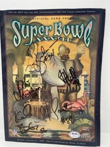Super Bowl XXXIII Official Program Signed by Five Atlanta Falcons Jan. 31 ,1999 - Picture 1 of 6