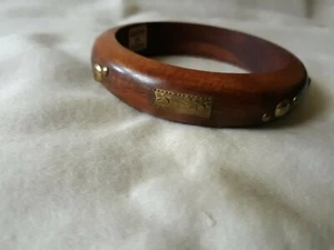 Holz Armreif Messing Akzente Indien - Bild 1 von 5