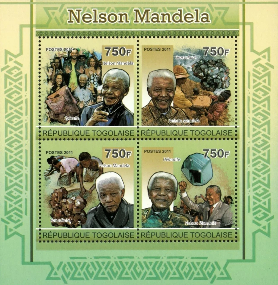 Togo 2011 - Nelson Mandela, African People and Minerals - Hoja de 4 - MNH Foto 1 de 1