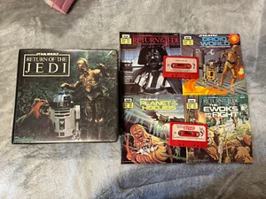 1980'S STAR WARS READ-ALONG CASSETTE & BOOK LOT + TAKE A TAPE ALONG CARRIER - Picture 1 of 24