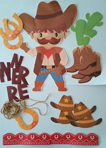 Motiskyy Set of Bulletin Board Cutouts Paper Bulletin Board Decorations, (Cowboy - Picture 1 of 3
