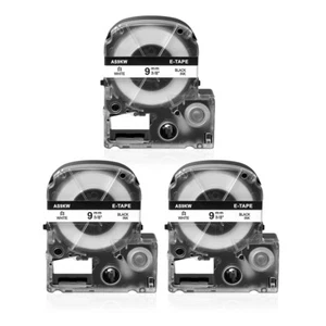 Etiqueta 3 piezas compatible con cinta blanca KingJim LK-3WBN Epson SS9KW 9 mm para LW-300 - Imagen 1 de 12