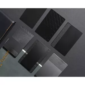 10 Stck. High Class Design Karten sechs Arten Schwarz Edelstahl für Lasermarkierung - Bild 1 von 11