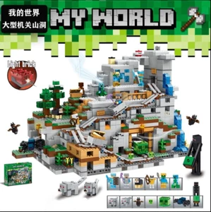 Neu "The Mountain Cave" MOC Brick Set, Mine Craft 2.932 Markenlose Steine ohne Box - Bild 1 von 4