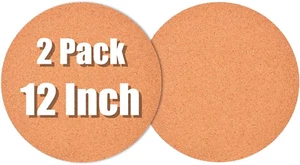 A 2-Pack 12" in round Cork Saucers for Gardening & DIY Craft Supplies, Non-Slip - Picture 1 of 7