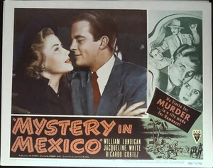 Mystery in Mexico Lobby Card #7 1948 Miglior primo piano di White & Lundigan! - Foto 1 di 1