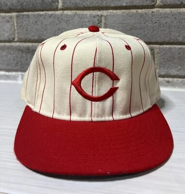 VTG Cincinnati Reds Wool Fitted MLB Hat New Era 5950 Diamond Collection 7 1/8 - Image 1 of 4