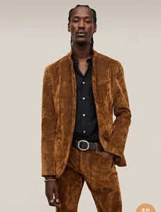 $1698 Brand New John Varvatos Collection Crushed Velvet Jacket EU 50 USA 40 - Picture 1 of 13