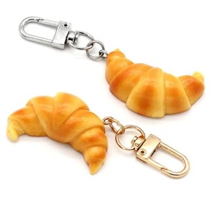 Creative Croissant Keychain Keyring Food Model Pendant Earphone Case - Picture 1 of 12