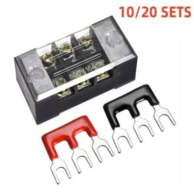 Dual Row Screws Terminals 3 Position Electric Barrier Strip Block US 600V 15A - Image 1 of 4