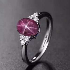 Lindy Star Ring, Engagement Ring, Star Ruby Ring, Dainty Star Ring - Picture 1 of 4