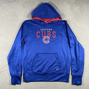 Chicago Cubs Sweatshirt mittelblau rot Hoodie Pullover Tasche Stretch Logo Herren - Bild 1 von 13