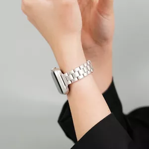 For Apple Watch 9 8 7 6 SE 41/45/44/49mm Slim Strap Stainless Steel iWatch Band - Picture 1 of 36