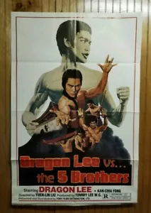 1978 Dragon Lee Vs. Die 5 Brüder ein Blatt Kino Poster - Bild 1 von 9
