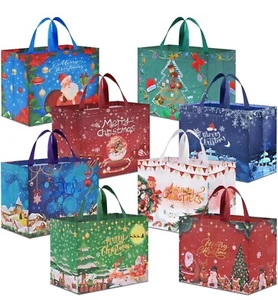 8 - Large Christmas Holiday Gift Bags, Reusable, Stylish, Durable, Waterproof! - Picture 1 of 9