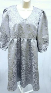 Amish Mennonite Cape Kleid 40" Brustumfang/32" Taille - bescheiden feminin zierlich silber - Bild 1 von 6