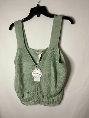 Jolie & Joy Mujer 3x Sin Mangas Crop Suéter Top Verde Foto 1 de 2