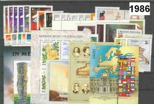 Hungría MNH 1986 Año Completo *** 64 Sellos Nuevos + 6 Hojas Bloque - Imagen 1 de 1