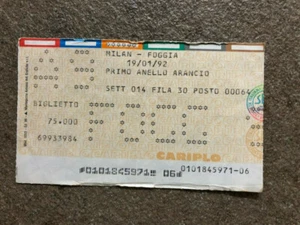 BIGLIETTO STADIO TICKET- MILAN vs FOGGIA STAGIONE 1991/92 - Bild 1 von 2