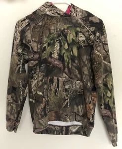 Mossy Oak Kids Girls Size Small Camo Pullover Hoodie Sweatshirt Brown Green Pink - Picture 1 of 5