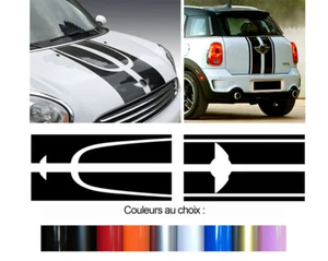 2 X HAUBENSTREIFEN FÜR MINI COUNTRYMAN DEKO AUTO STICKER AUFKLEBER BD419-4 - Bild 1 von 1