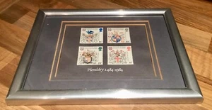 RARE FRAMED 1984 BRITISH HERALDRY STAMPS DISPLAY - Picture 1 of 1