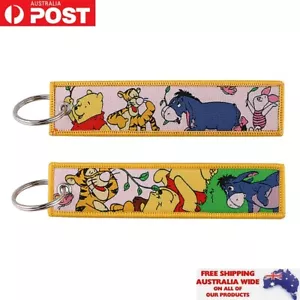 Winnie The Pooh Keychain Keyring Cartoon Double Sided Embroidered Keys Novelty - Picture 1 of 1