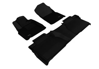 Floor Mats Custom Liners Kagu Black 1st & 2nd Row for 2014-21 Tundra Double Cab Foto 1 de 4