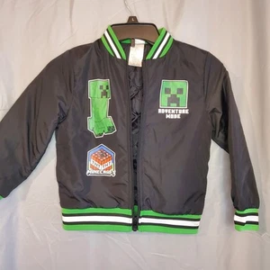Minecraft Creeper Bomber Chaqueta Hostil Boom Niños Talla Grande Negro Y Verde - Imagen 1 de 5