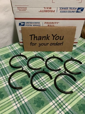 ❤️7 anéis de cortina de ferro forjado fácil deslizamento C loop marrom/preto para haste de 2” - Imagem 1 de 4