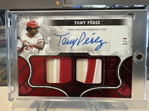 2025 Topps Tier One Tony Perez Game Used Jersey Auto #/5 🔥 Reds Color Match - Picture 1 of 4