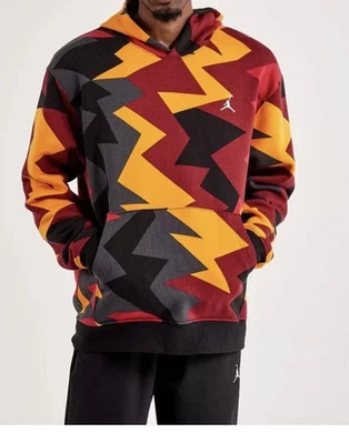 Jordan Hombre L Sudadera con Capucha Flight MVP AOP Rojo/Amarillo, Gris Nueva Foto 1 de 4