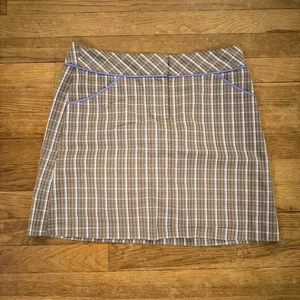 Cutter & Buck Annica brown white plaid golf tennis skort size 2 b41 - Picture 1 of 6