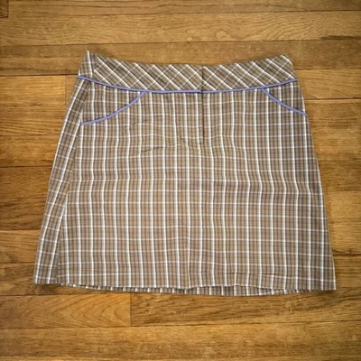 Cutter & Buck Annica brown white plaid golf tennis skort size 2 b41 - Image 1 of 4